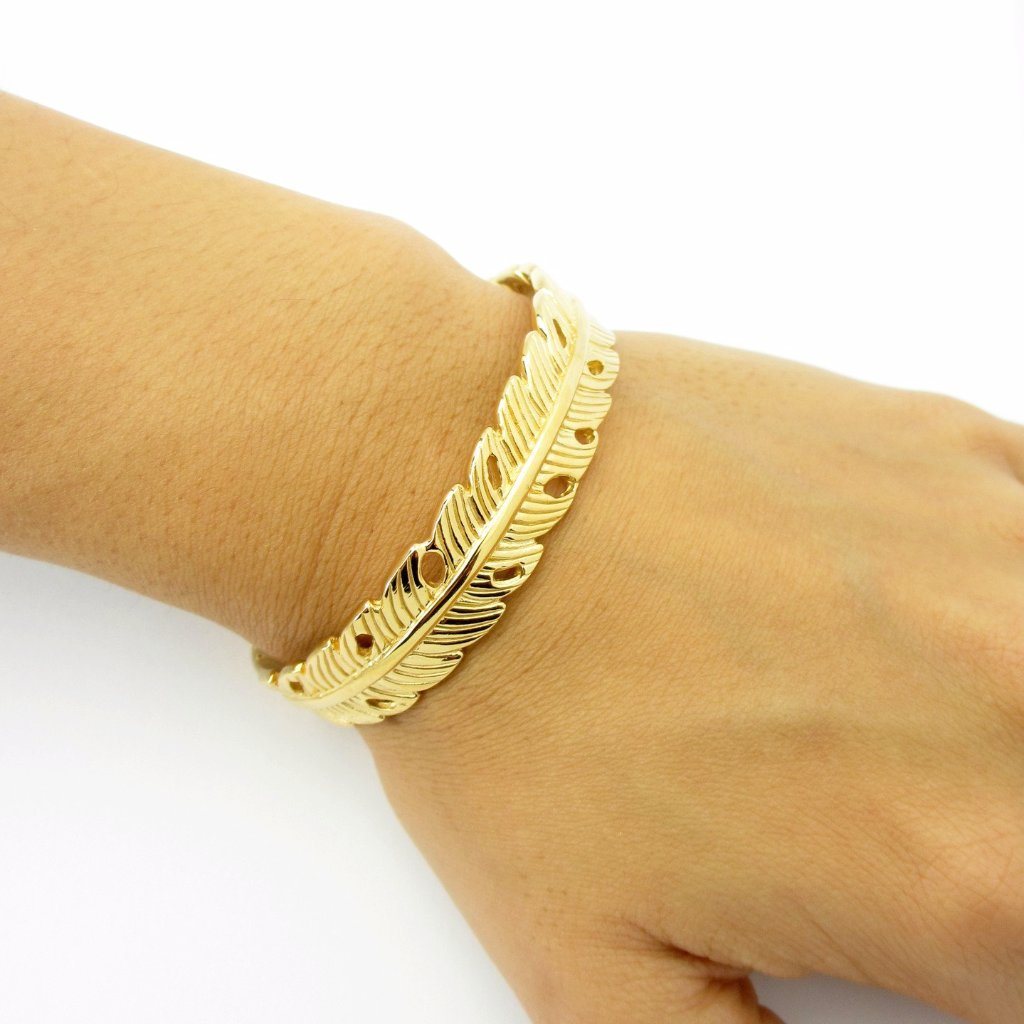 Banana Leaf Cuff Bracelet - Gold