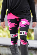 Hot Pink Black Soft Aztec Leggings Shop Simply Me Boutique SMB