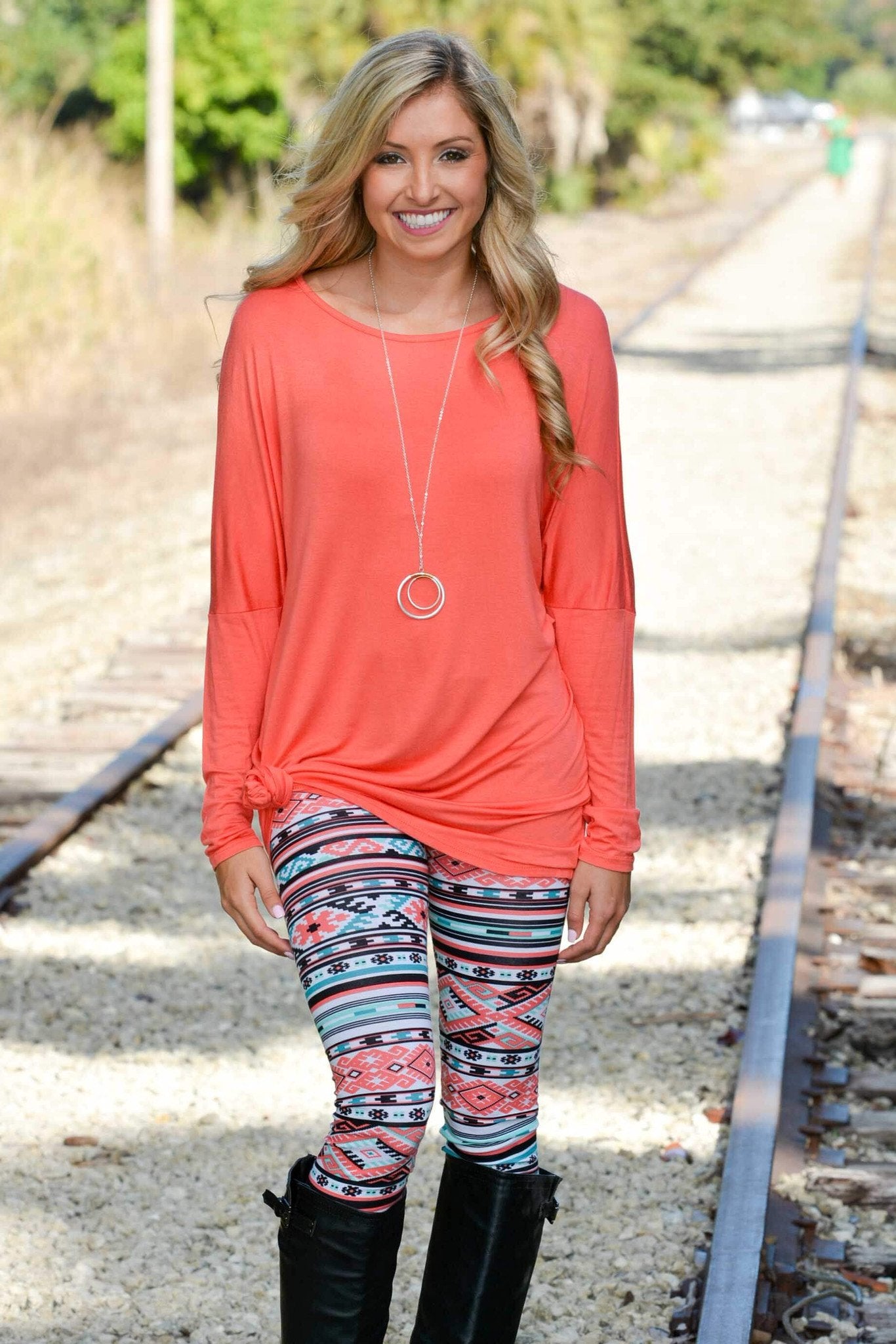 High Hopes Coral Tunic Dress Top Shop Simply Me Boutique